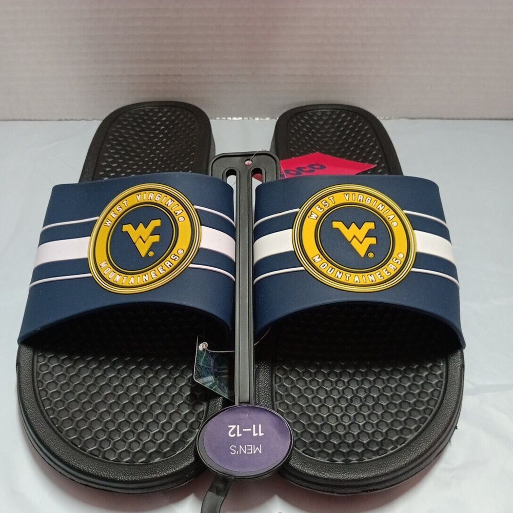 West Virginia Mountaineers Slides Sandals Men’s US L 11-12